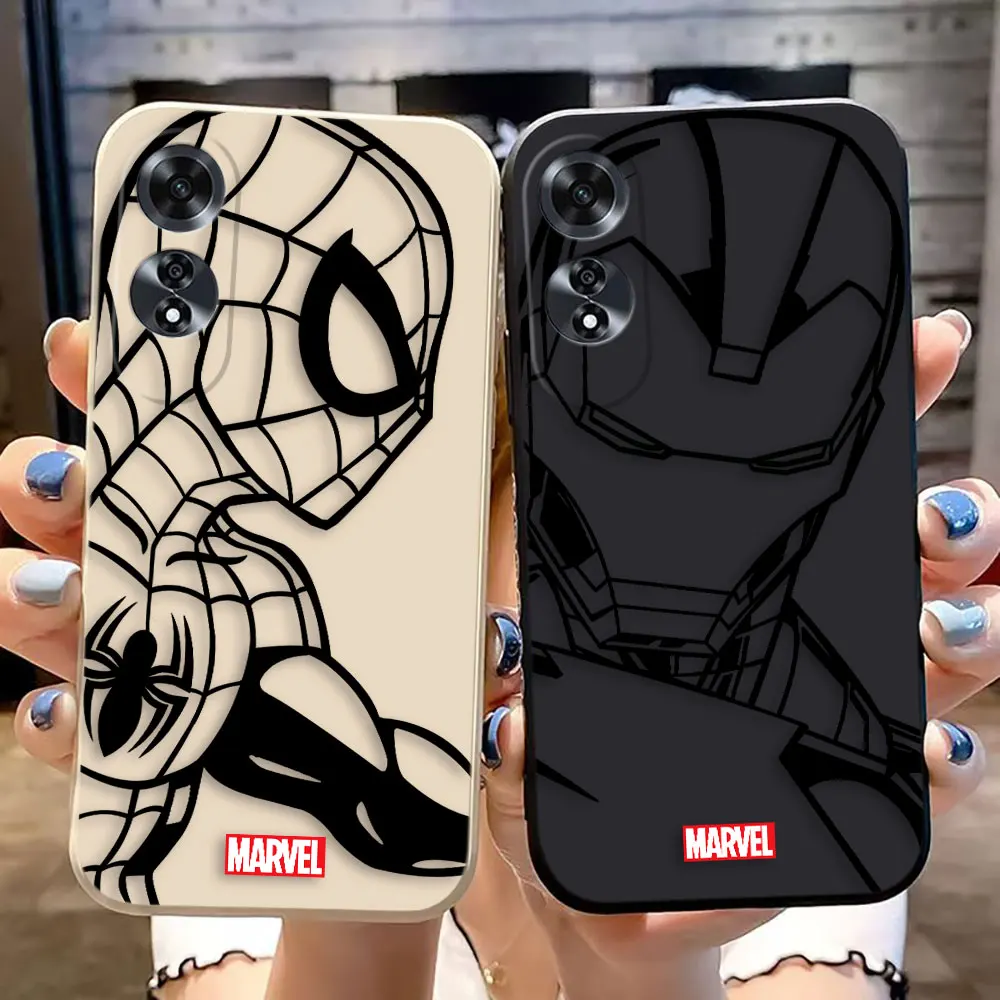 Line Marvel Iran Spider Man Cover Phone Case For OPPO A98 A93 A92 A91 A78 A74 A60 A57 A54 A53S A38 A17 A16K A15 Case Funda Shell