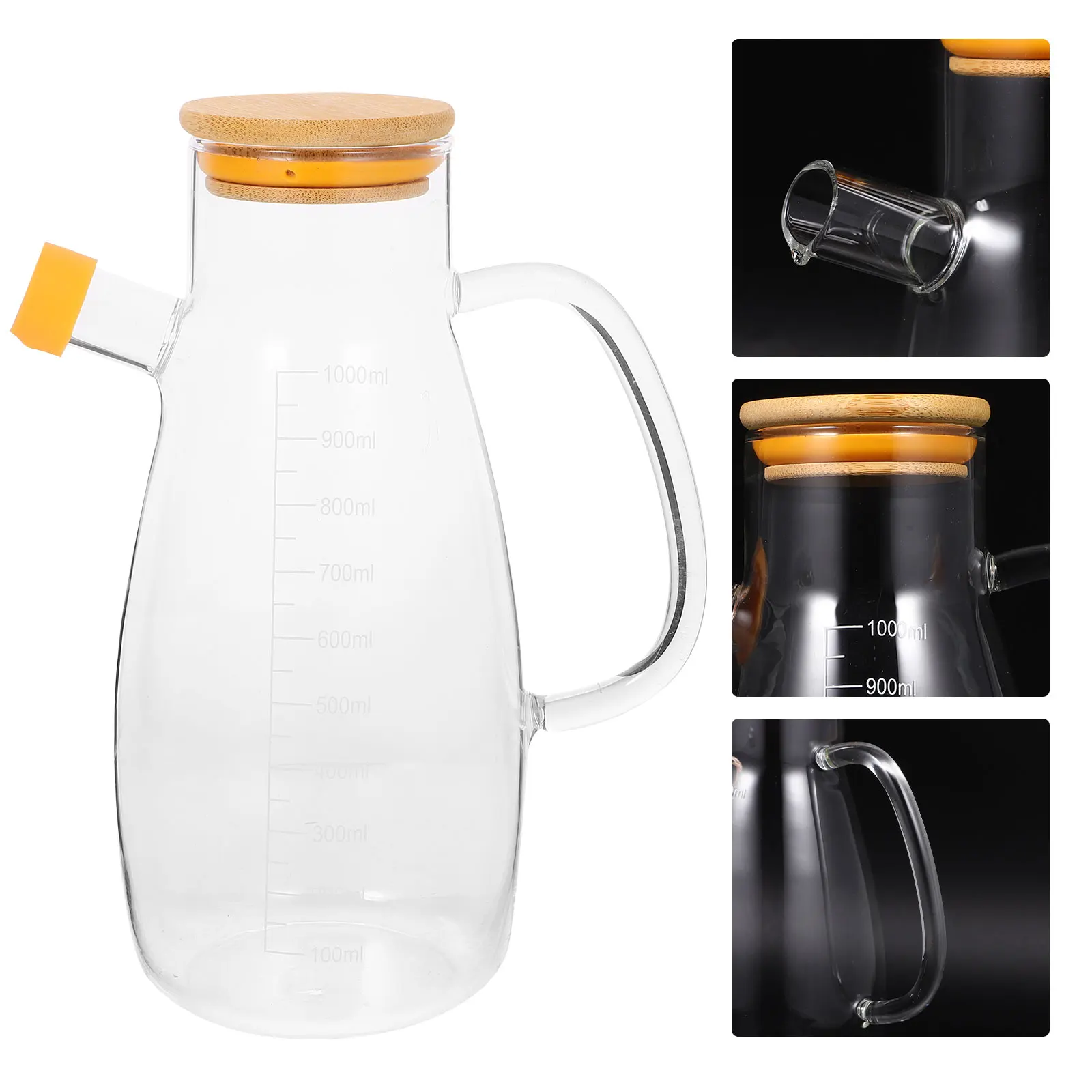 

Glass Oil Bottle Multipurpose Dispenser with Handle Scale for Kitchen Home Bar Olive Oil Vinegar Soy Sauce Vinegar Cruet