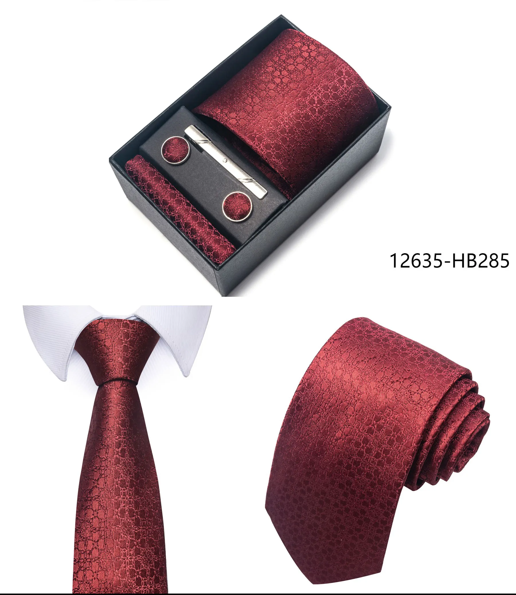 High Grade Holiday Gift Box Brand 8 cm Blue Paisley Tie Handkerchief Cufflink Set Men Necktie Clothing Accessories Birthday Gift