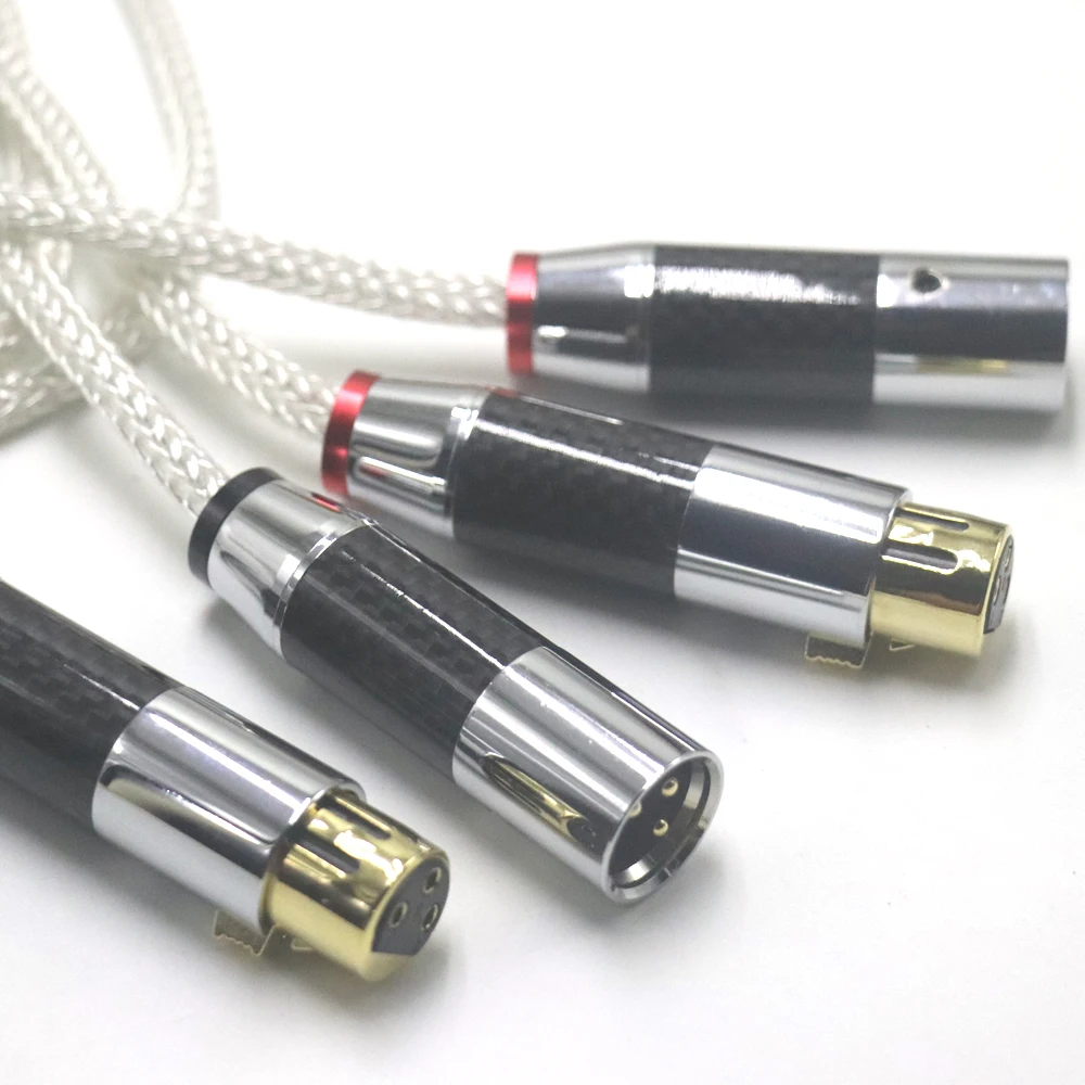 99.99% Pure Silver 16 Core OCC eference Interconnects XLR Male to Femal Cable Audiophile for Amplifier CD Player