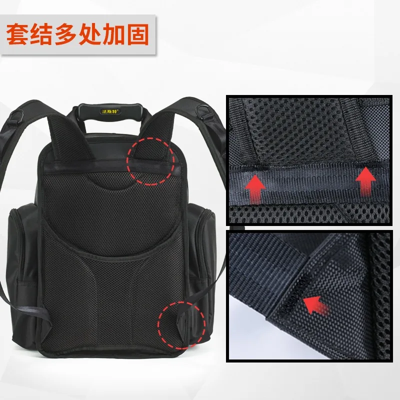 2025 Durable and waterproof tool kit, multi-functional repair canvas computer bag, double-shoulder backpack, electrician