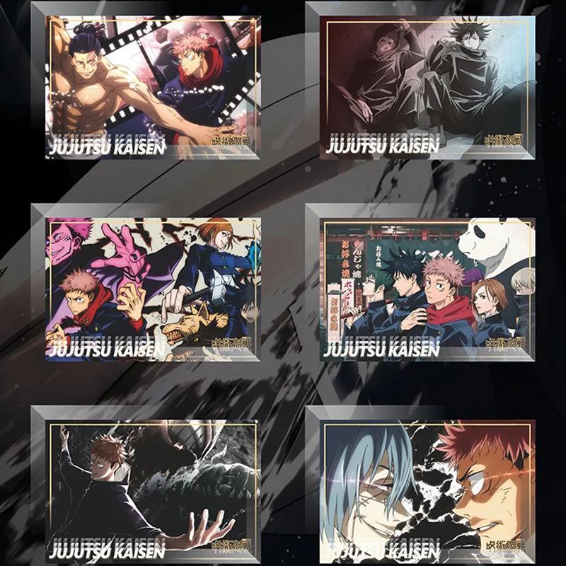 Jujutsu Kaisen Collection Card Acrylic Crystal Bricks Anime Gojo Hobby Doujin Collectible Card Booster Box Kids Toy Gifts