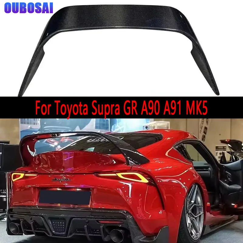 Carbon Fiber Tail fins For Toyota Supra GR A90 A91 MK5 MB Style Rear Trunk Spoiler Guide Wing Rear Wing Auto Parts body kit