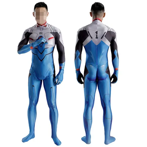 Disfraz de Anime para niños y adultos, traje de LICRA de superhéroe, Cosplay de Halloween, Ikari Shinji Zentai