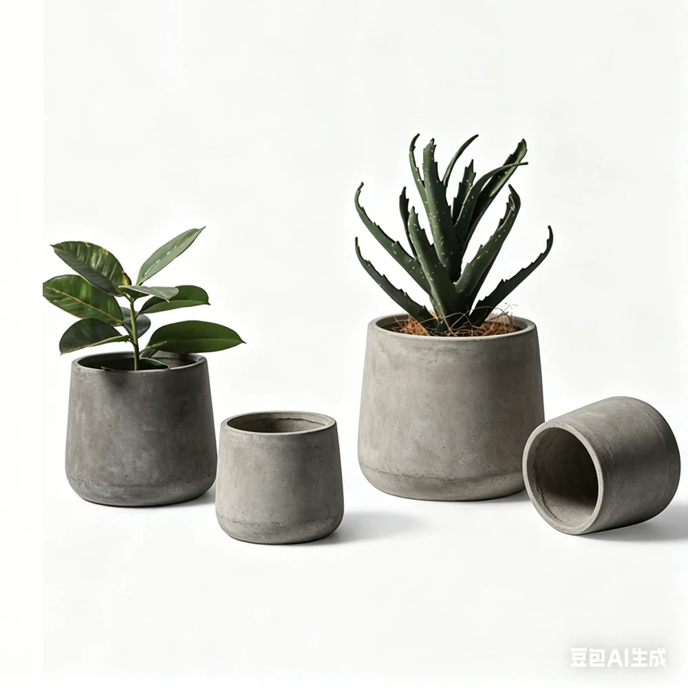 

Concrete Cement Flowerpot Silicone Mold Simple Nordic Style Circular stripe design Home Garden Plant Potted Mold silicone