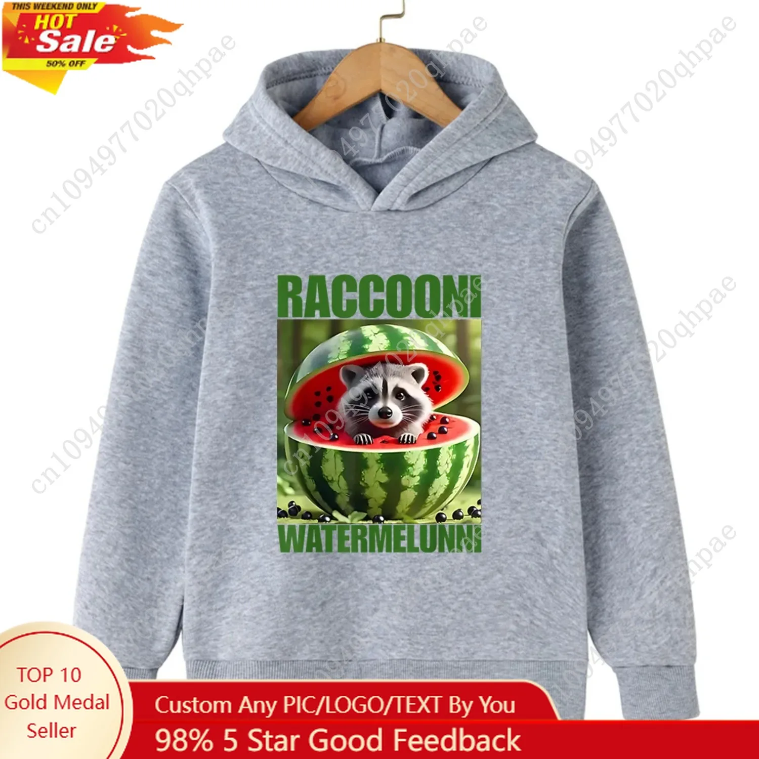 

Autumn Winter Warm Children's Hooded Hoodies Casual Fashion Sports Brainrot Printed Sweatshirt for Boys and Girls Kid Pullover