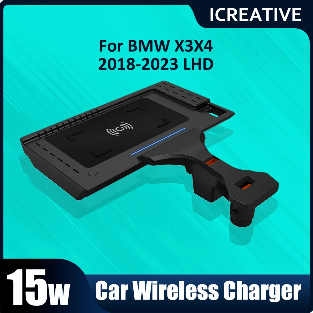 

Car wireless charger for BMW X3 X4 2018 2019 2020 2021 2022 2023 phone mount mobile holder fast charge interior car accessories
