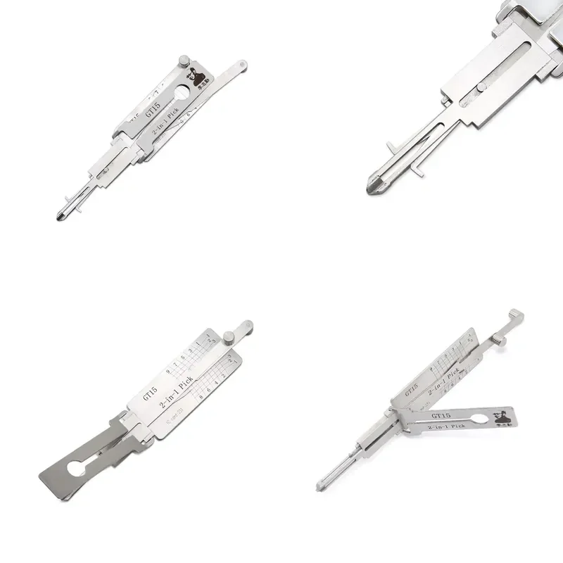

Locksmith Supplies High Quality Lishi 2in1 Lock Pick Tool GT15 Car Lock Opening Decoder Unlock Tool
