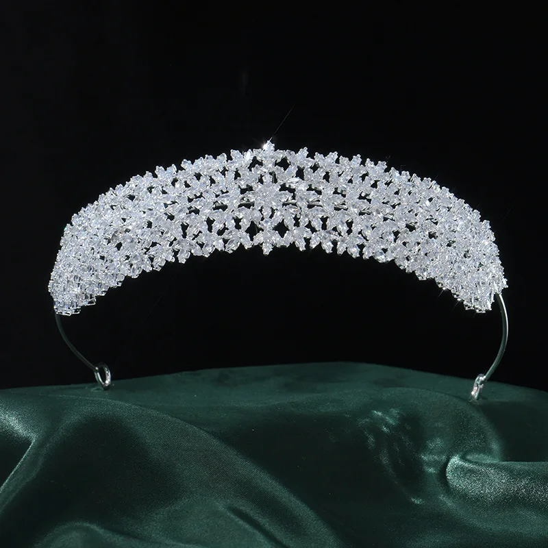 

Cubic Zirconia Bridal Headband Wedding Hair Jewelry Accessories Shiny Bride Headdress Tiara Crown For Women Prom Party Diadem