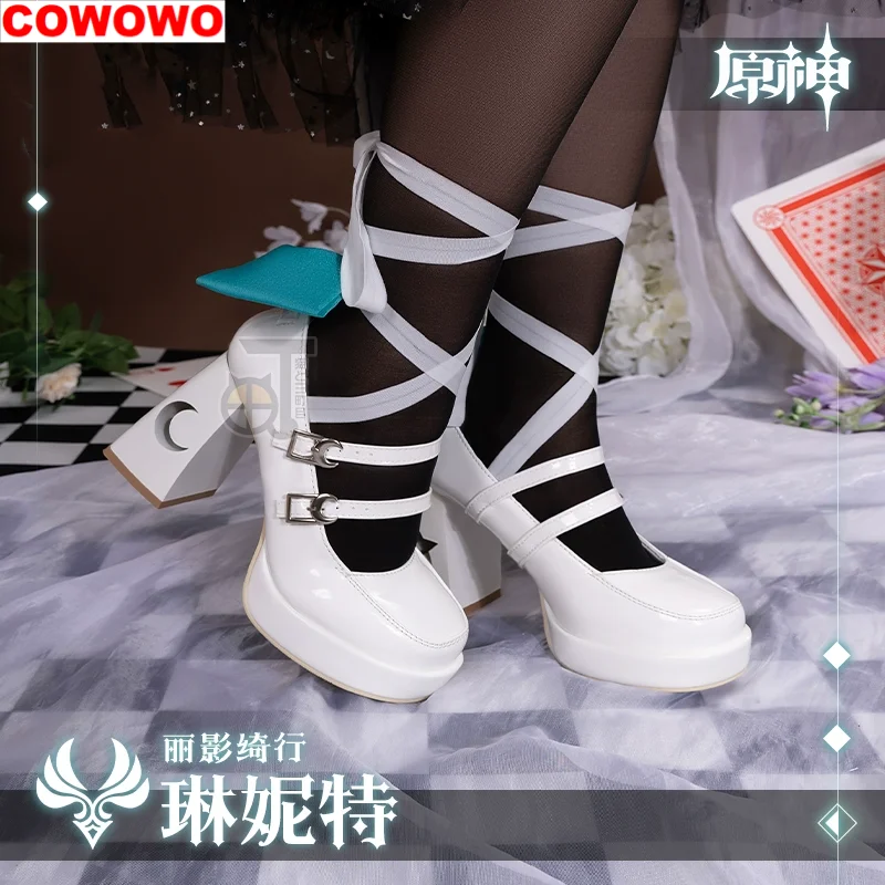 

Genshin Impact Lynette White High Heels Women Cosplay Costume Cos Game Anime Party Uniform Hallowen Play Role Clothes Clothing