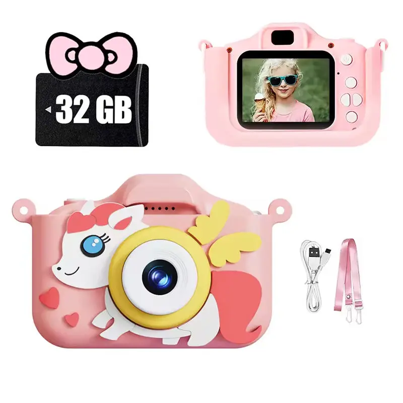 Digital Kids Camera Mini 1080P HD Cartoon 2.0 Inch Display Children Toys Birthday Gifts Video Cameras Kid Camera