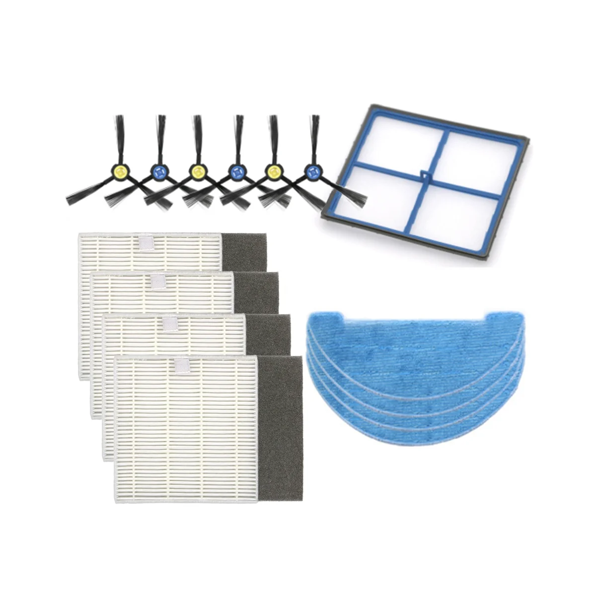 Untuk V8 V8S X750 X7 robot penyedot debu layar Filter sikat samping kain pel