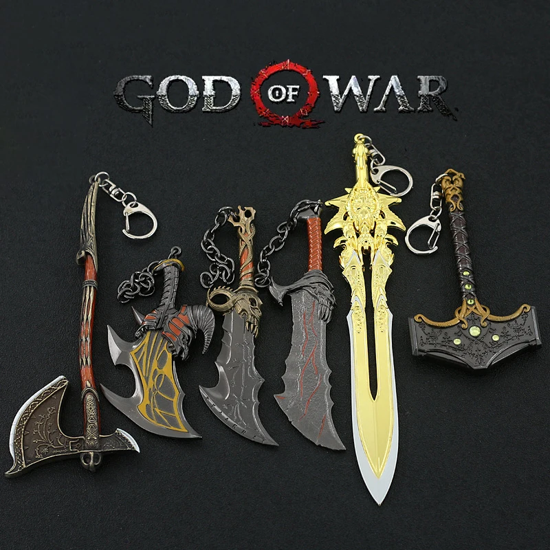 God of War Key chain Kratos Blades of Chaos Game Anime Sword TOY Weapon Meta Model Medieval Gaming Periphery Toys for Boys