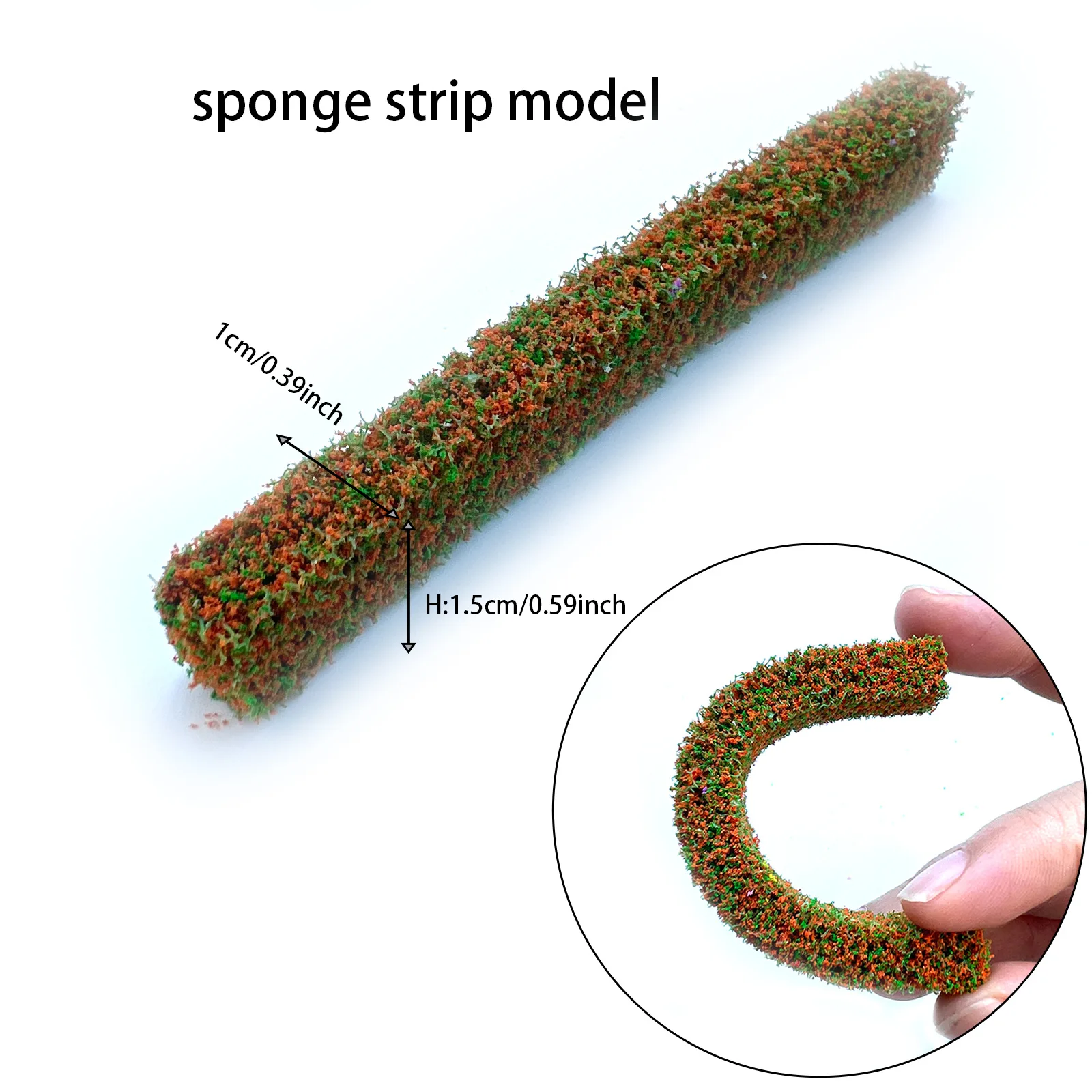12pcs Diy Modeling Miniature Sponge Strip Bush Model Hedge Fence for Road Scenery/Building Landscape/Railway Layout/Park Decor