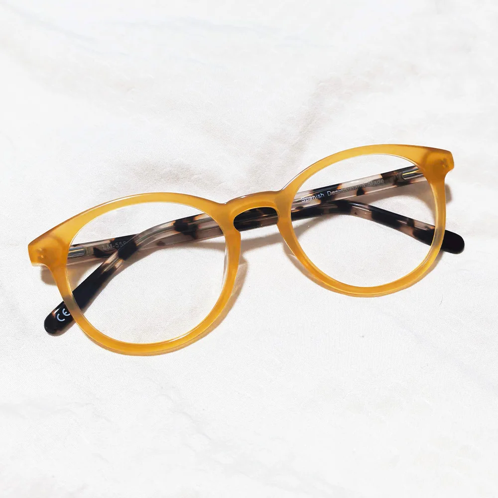 

Retro Circular Acetate Frame Glasses Women Round Optical Frame Eyewear Fake Glasses Urltralight Optical Prescription Eyewear Men