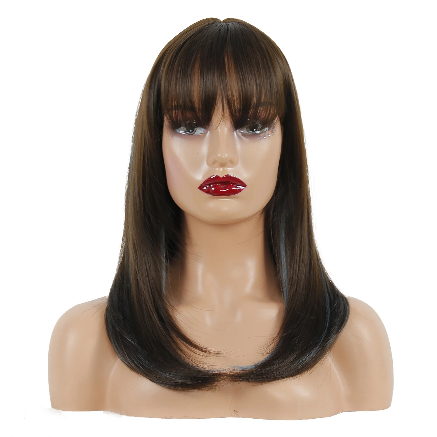 

Модный женский коричневый градиентный синий короткий парик из синтетического волокна Бобо, головной убор