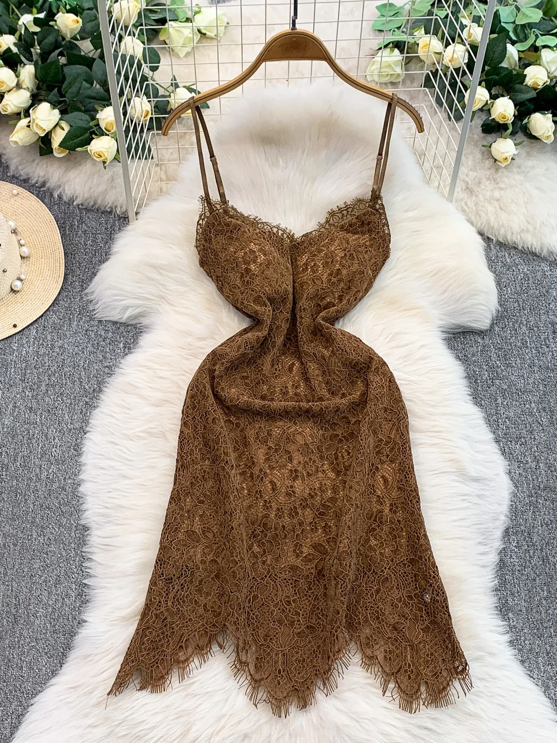 

Сексуальная кружевная юбка трапециевидной формы с v-образным вырезом для похудения, женская юбка трапециевидной формы с высокой талией и антипиллингом, зима, осень, весна