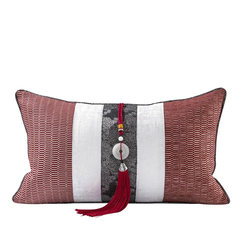 Luxury Pillow Cover Strie Red Grey Cushion Pillowcase Modern Sofa Couch Pillow Cover 60x60cm