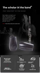 1pcs High treble B flat C key A imported ebony wooden clarinet tuning tube clarinet two-section tube collection