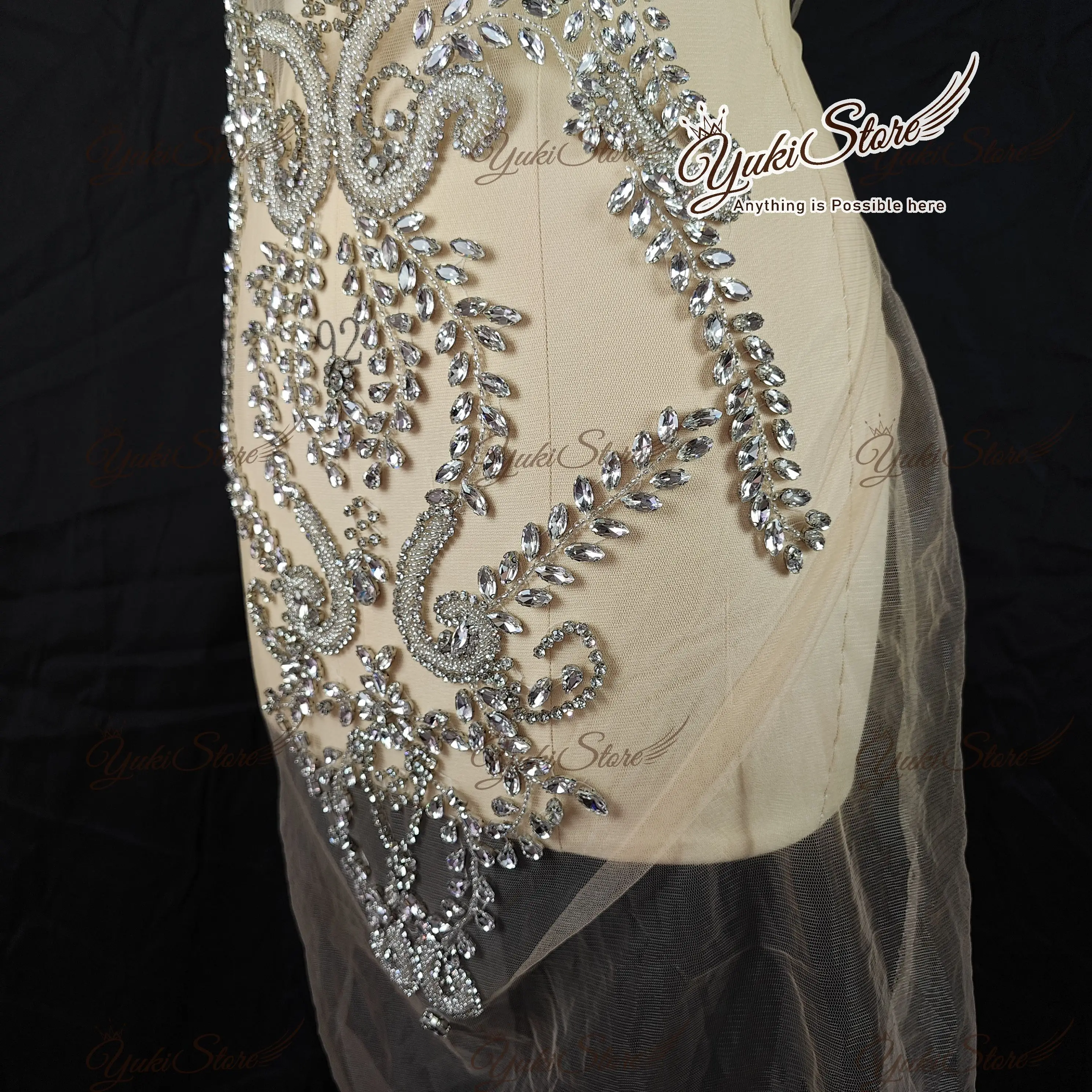 Newest wedding dress cocktail dress Beautiful Quality Perfect Material Sexy Lady Silver Diamond Bodice Applique JY091