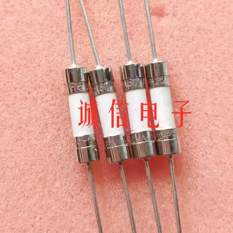 5-100pcs 5HF F25A 500V 5 * 20mm ceramic safety ribbon pin double hat strap lead 25a500V