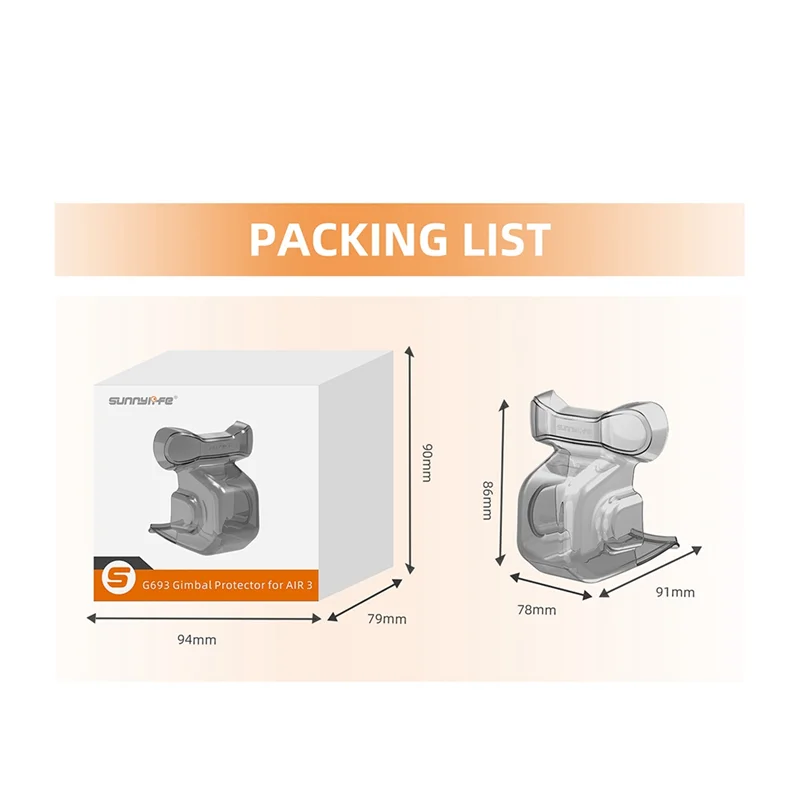 A29F-SUNNYLIFE For Air 3 Lens Cover, Gimbal Sensor Integrated Protective Cover Anti-Bump Portable Multi-Functional Accessory