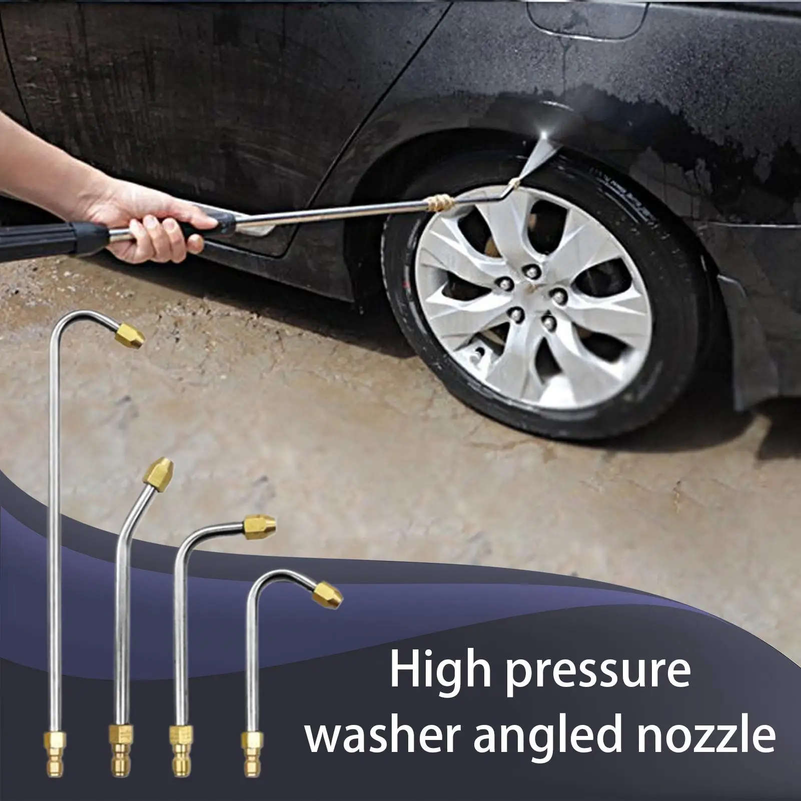 

Ergonomic High Pressure Washer Curved Nozzle Pressure Washer Extension Angled Nozzle Attachment for Home Window Cleaning Patio