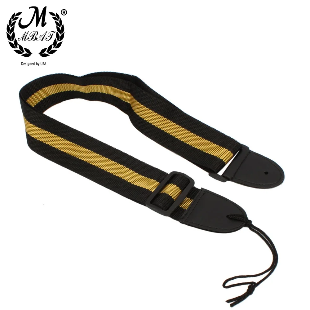 M MBAT Adjustable Universal Guitar Strap Adjustable Nylon Guitar Belt with PU Leather End for Acoustic Classical Electric Guitar