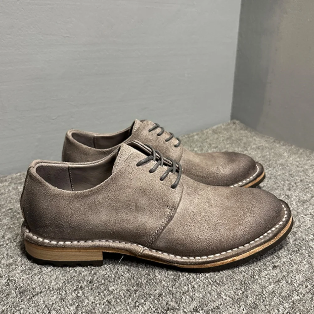

High-end genuine leather derby shoes - business casual men's shoes. New style. Classic British style. Casual leather shoes.