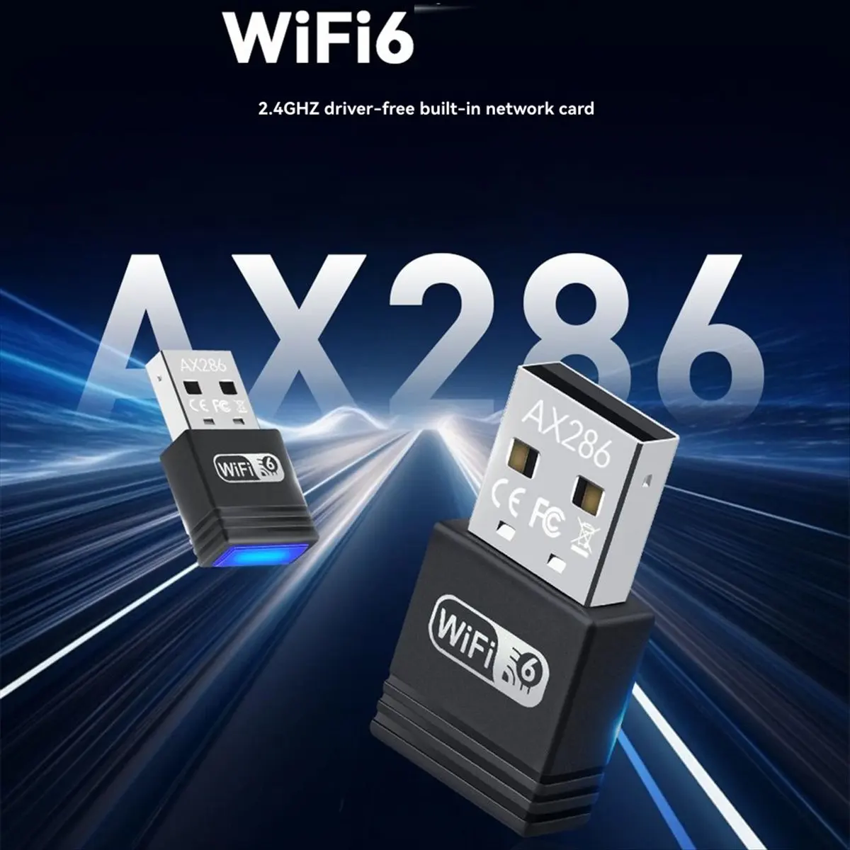 ♋♐…BUY USB WiFi 6 Adapter AX286Mbps 2.4G Driver-Free Wireless WiFi6 Receiver -MIMO OFDMA for Win7/8.1/10/11