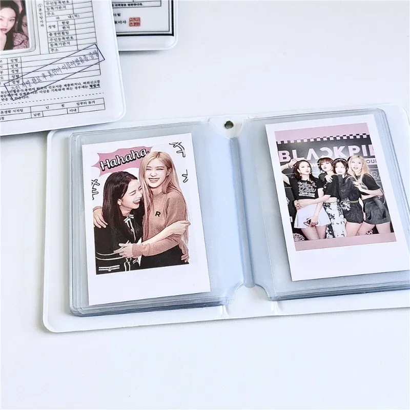 White Funny Photocard Album Korean Style 3 Inch Kpop Photocard Mini Photo Collection Book 40 Pockets Stylish Gifts for Girls