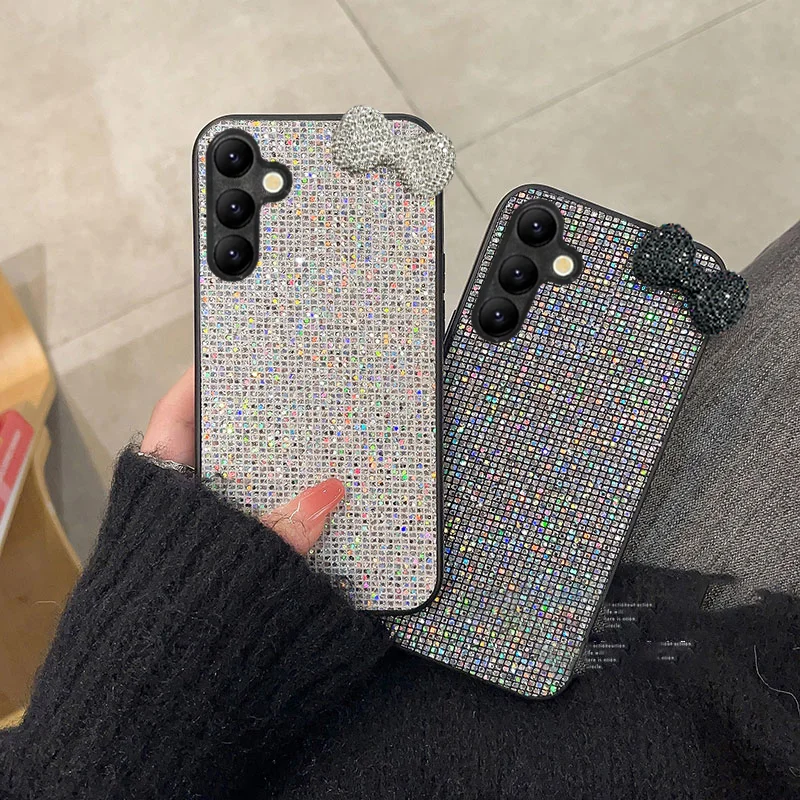 Luxuriöse Glänzende 3D-Kunstdiamant-Schleifenknoten-Handyhülle für Samsung Galaxy S26 Ultra S25 S24 S23 S22 Plus FE S25Edge Liebliche Weiche Schutzhülle – Detail 2