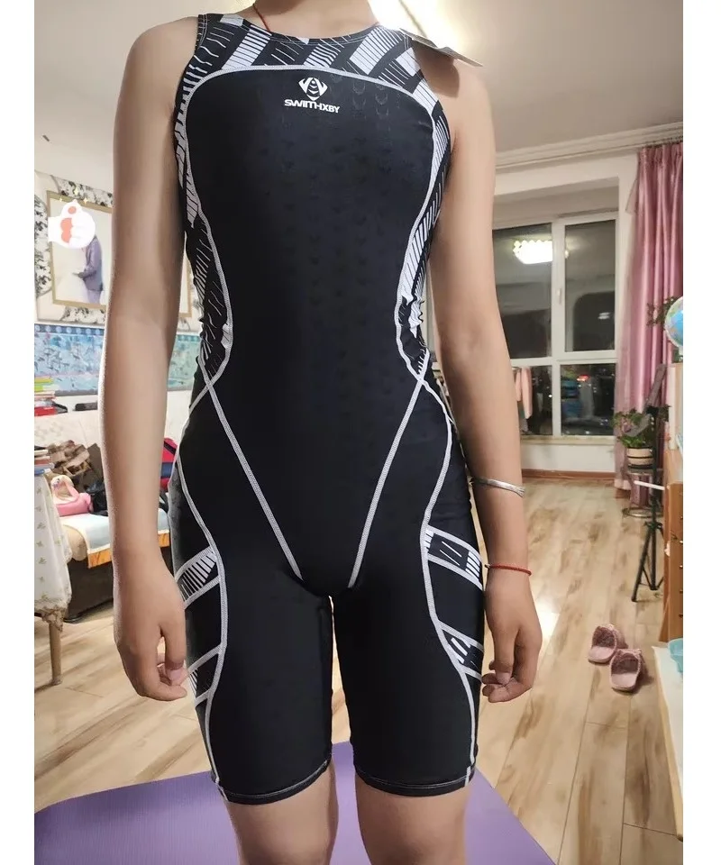 

Women's Competition Swimwear Knee Length Resistant Training Swimsuit Quick Dry Breathable Kneesuit
