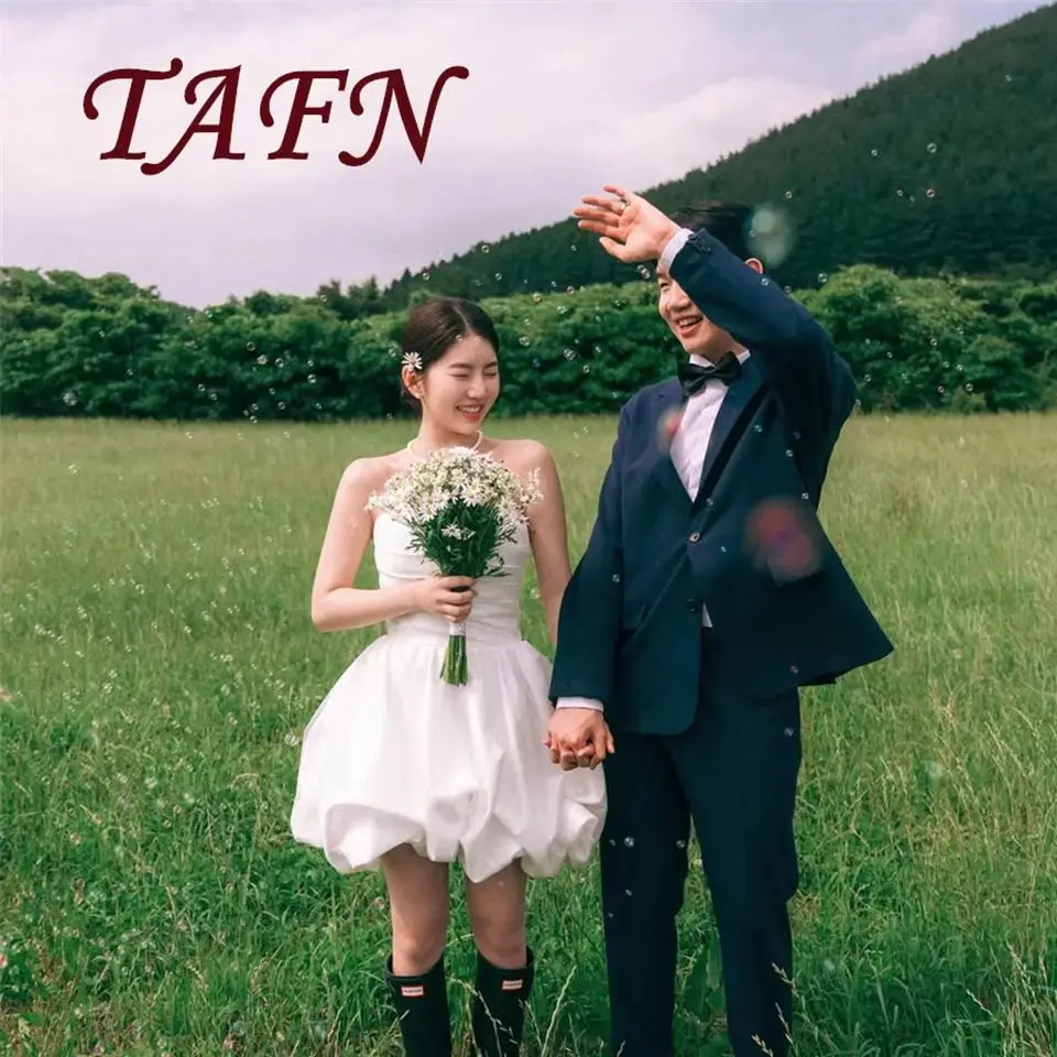 

TAFN A-line Strapless Mini Korean Reception Dress Wedding Dresses Photoshoot Bridal Gown 웨딩드레스 Bridal Gown Customized