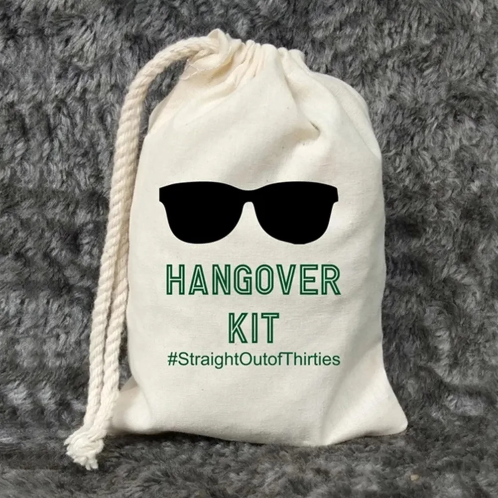 25 Hangover kit Bags,Recovery Kit Bags,Bachelorette Party Decorations,Wedding Welcome Bags,Survival,Hangovers only last a day