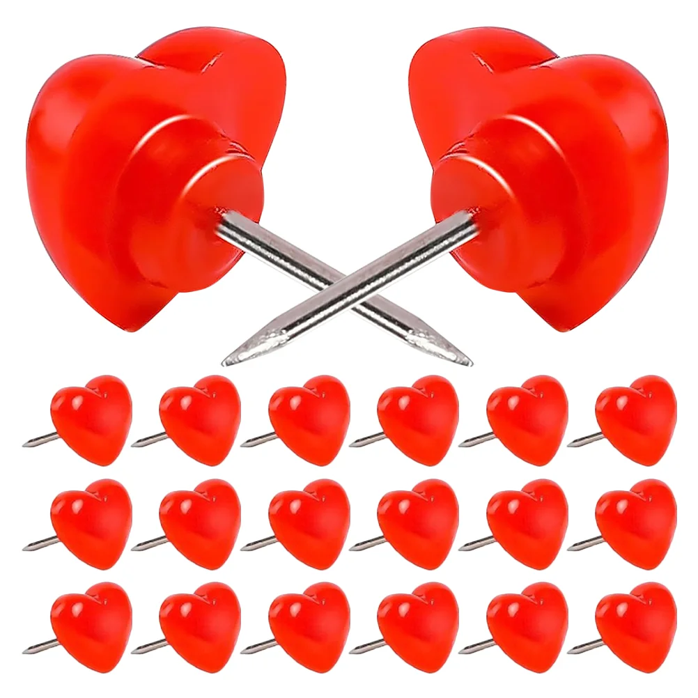 100 Stück Korktafel, Herz-Pin-Karten, Zuhause, Wandbild, Bulletin, Dekor, rot, Organisation, Büro