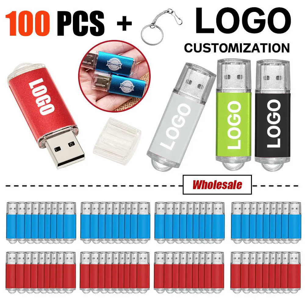 

100PCS/lot Colour USB Flash Drive free laser logo 2.0 4GB 8GB 16GB Memory Stick Pendrive 32GB 64GB 128GB USB Stick Flash Disk