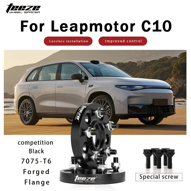

Teeze 2/4pcs 5x114.3 CB66.6mm M14x1.5 Hub Centric Black Forged wheel spacer For Leapmotor C10 Flange Plate15/20/25/30/35mm