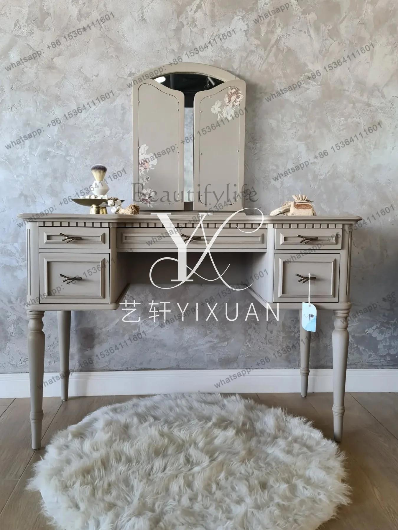 XX Korean solid wood dresser bedroom makeup table with drawers locker