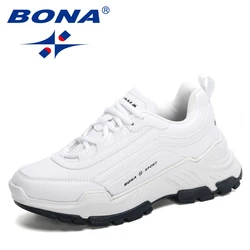 BONA 2023 New Designers Casual Sneakers Women Thick Sole Ladies Platform Walking Footwear Height Increasing Shoes Feminimo Comfy