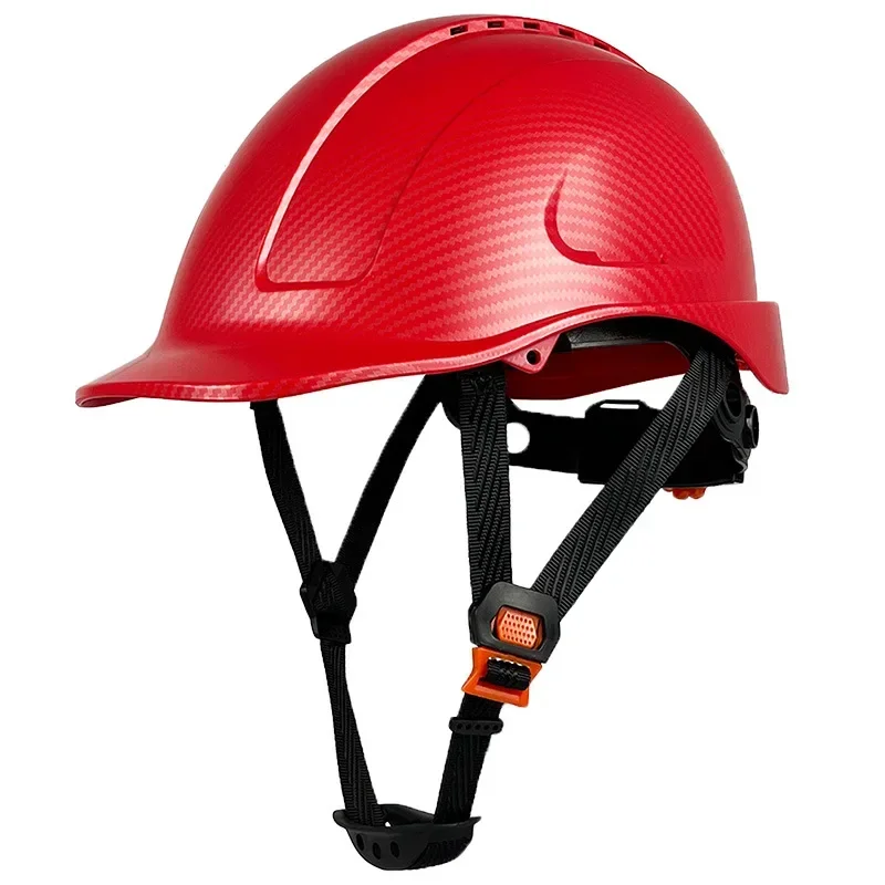 CE Carbon Fiber Safety Helmet With Reflectors ABS Industrial Head Protection Construction Hard Hat ANSI Work Cap For Men