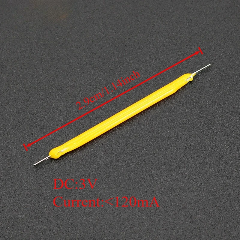 DC3V longitud Total 29mm LED filamento duro amarillo cálido Retro filamento anti-tungsteno fuente de luz Material plástico accesorios DIY