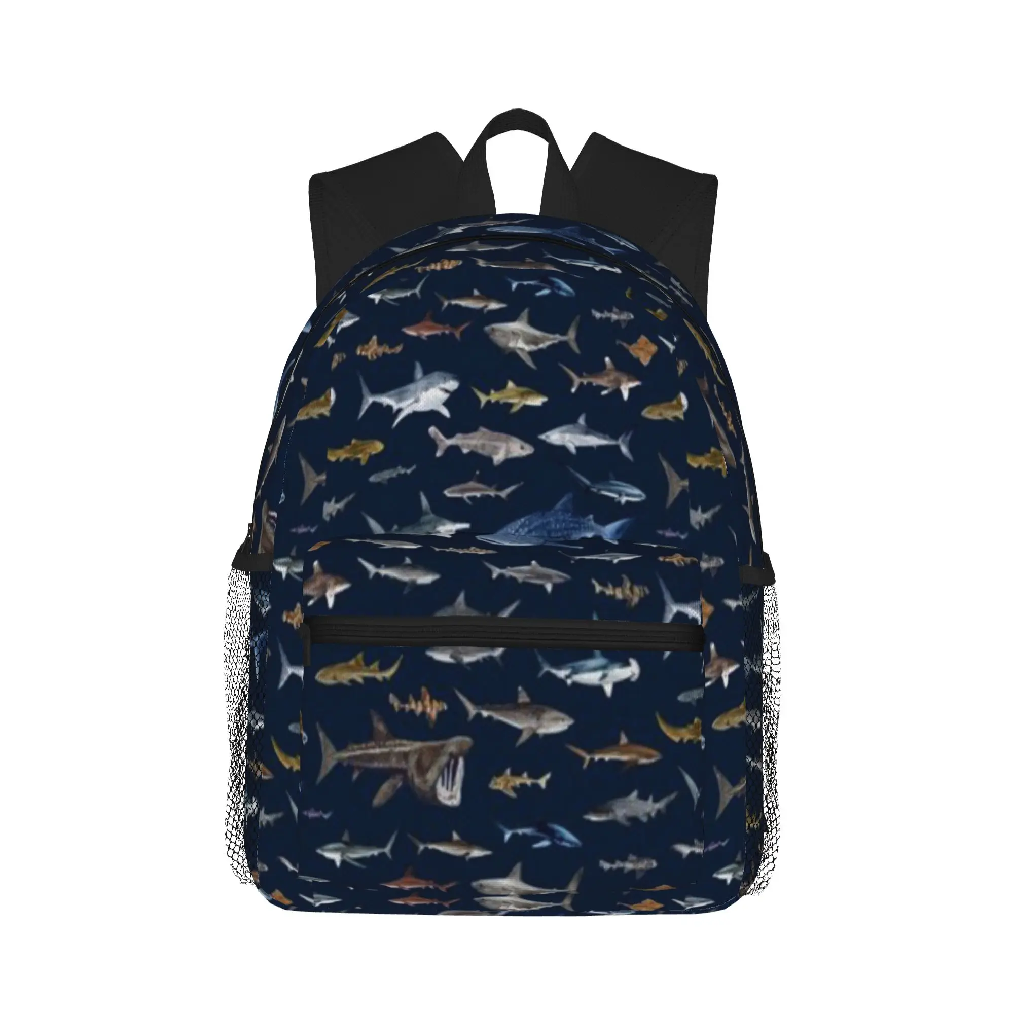 SHARKS poster-navy blue  Casual Backpack for Students and Adults Bags