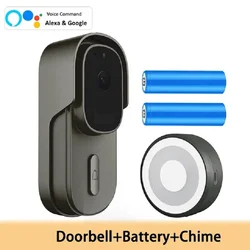 Wifi Bell Doorbell Camera Battery Powered Smart Video Doorbell Home 1080P Wireless Intercon Door Bell Doorbell Ac Alexxa Googl