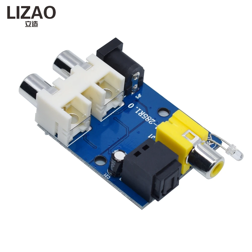 LIZAO CS8416 CS434 24 Bit 192KHz Coaxial Optical Fiber DAC Decoder Board Module RCA Interface 5-12V Digital Optical Decoder