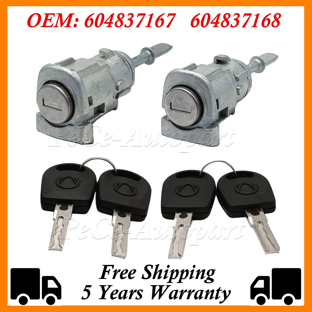 604837167 604837168   Wkładka zamka lewych prawych drzwi do Vw Golf 4 Iv Mk4 Bora A6 Skoda Fabia Polo 1997-2009