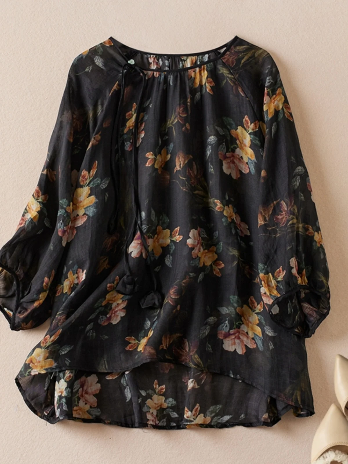 Katoen Linnen ort Sve irt Dames Artistiek Bedrukt Overhead Linnen Katoenmix Loose Fit rond Ne Summer irt