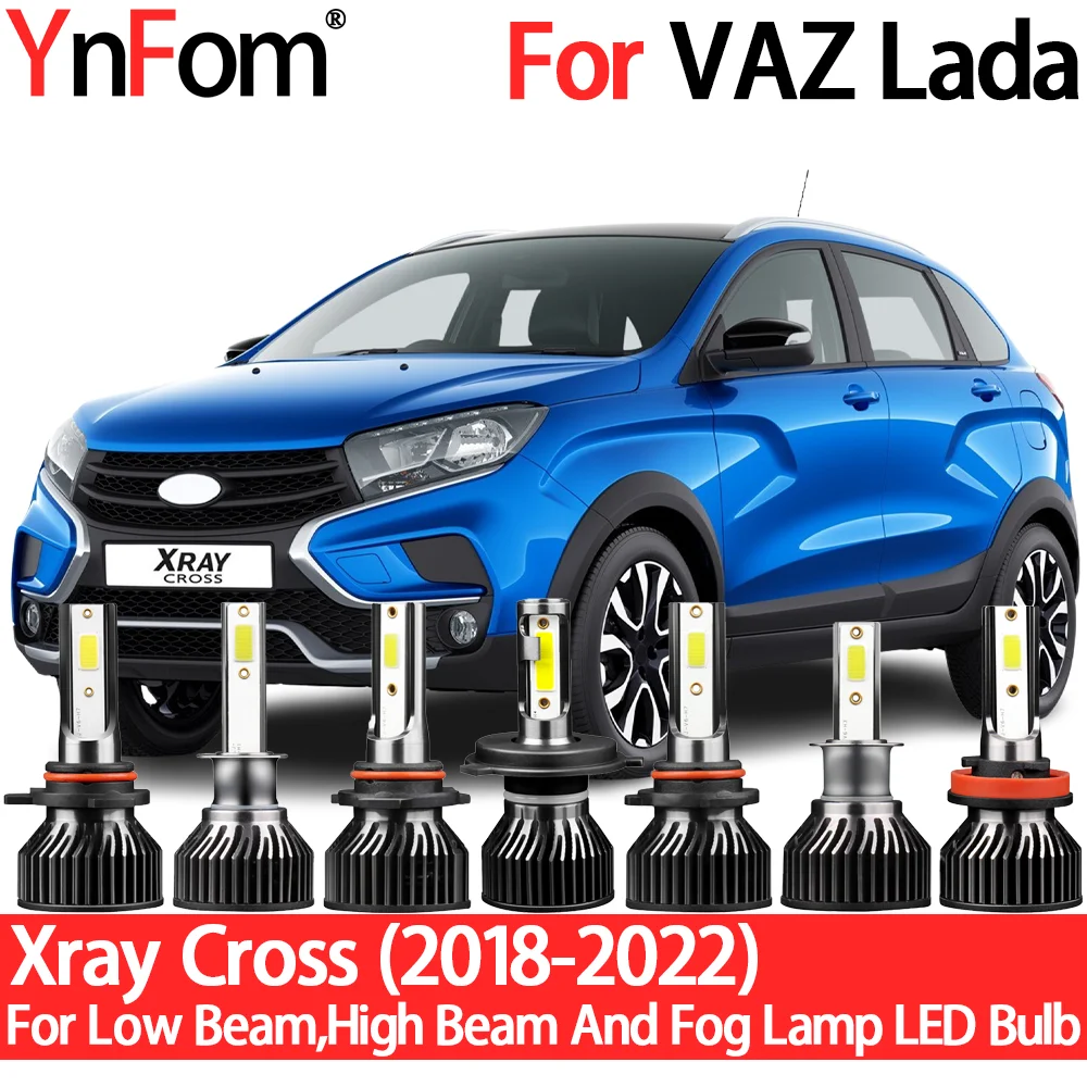 YnFom For VAZ Lada Xray Cross (GAB) 2018-2022 Special LED Headlight Bulbs Kit For Low Beam,High Beam,Fog Lamp,Car Accessorie