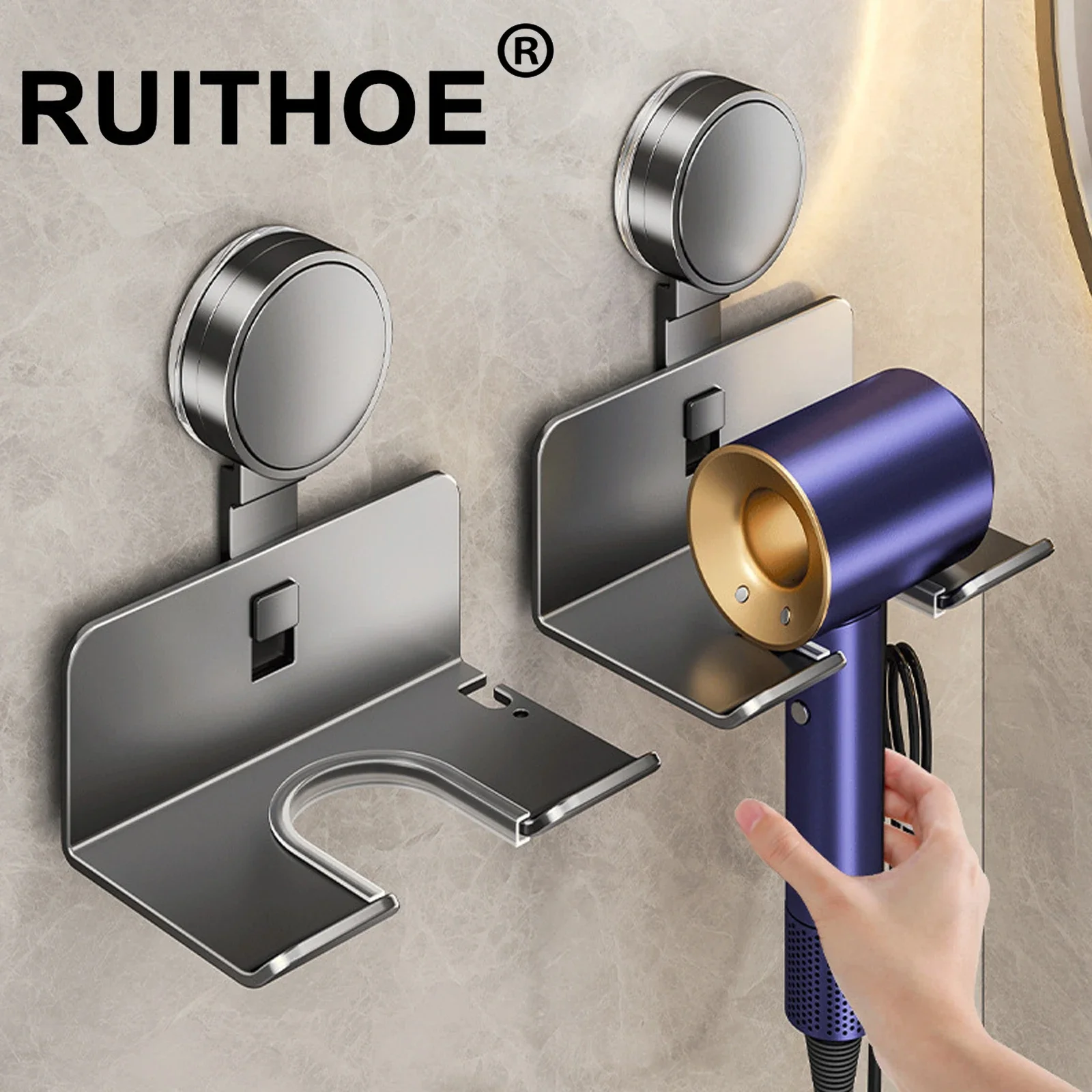 

Hair Dryer Holder Wall Dryer Cradle Straightener Stand Hairdryer Organizer Box Toilet Blower Holder Shelf Bathroom Accessories