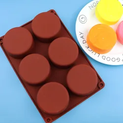 6 consecutive large cylindrical silicone cake molds, cold process soap molds, chocolate molds, household handmade soap tools